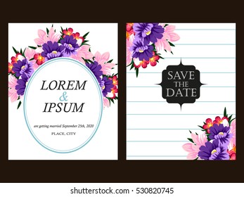 Invitation with floral background
