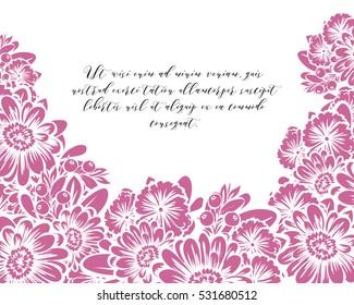 Invitation with floral background