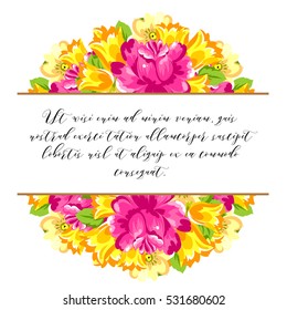 Invitation with floral background