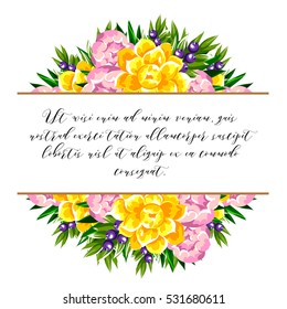 Invitation with floral background