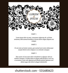 Invitation with floral background
