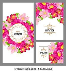 Invitation with floral background