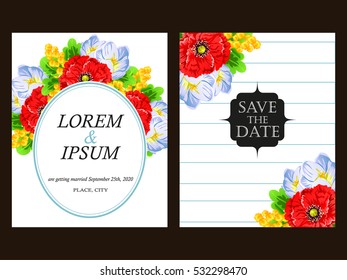 Invitation with floral background