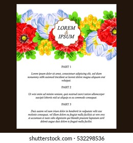 Invitation with floral background