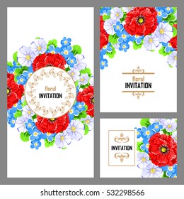 Invitation with floral background