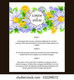 Invitation with floral background