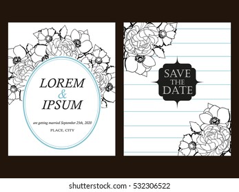 Invitation with floral background