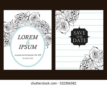 Invitation with floral background