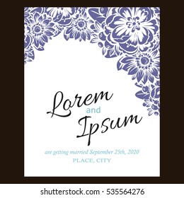 Invitation with floral background