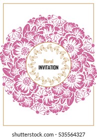 Invitation with floral background
