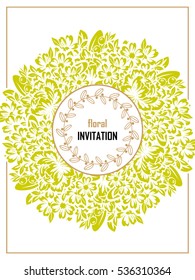 Invitation with floral background