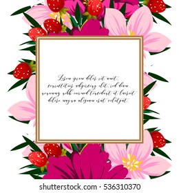 Invitation with floral background