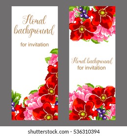Invitation with floral background