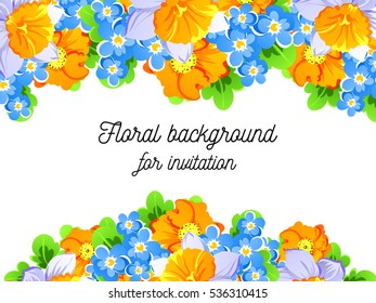 Invitation with floral background