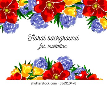 Invitation with floral background