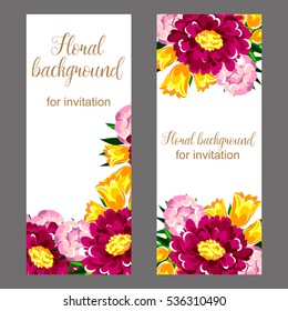 Invitation with floral background