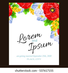 Invitation with floral background