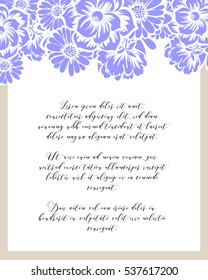 Invitation with floral background