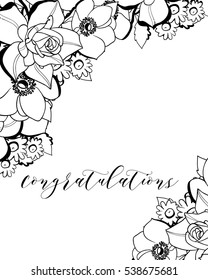 Invitation with floral background