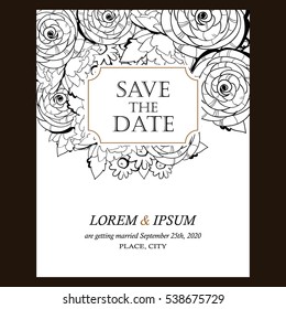 Invitation with floral background