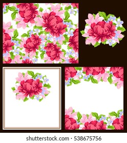 Invitation with floral background