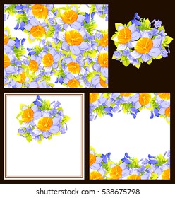 Invitation with floral background