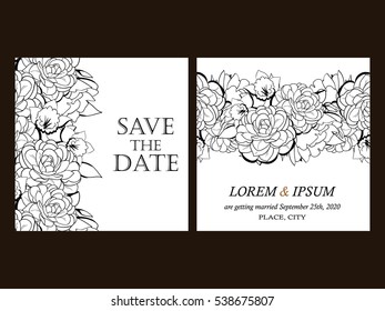 Invitation with floral background