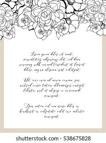 Invitation with floral background