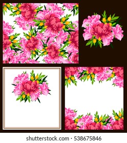 Invitation with floral background