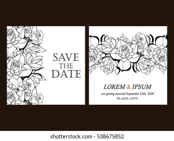 Invitation with floral background