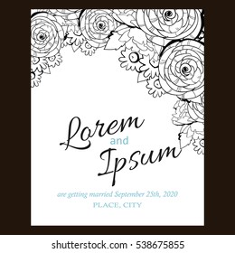 Invitation with floral background