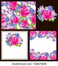 Invitation with floral background