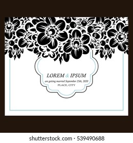 Invitation with floral background