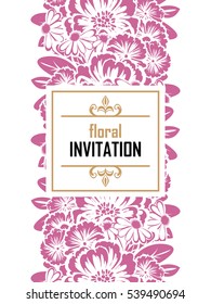 Invitation with floral background