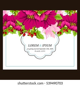Invitation with floral background