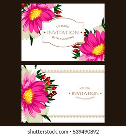 Invitation with floral background