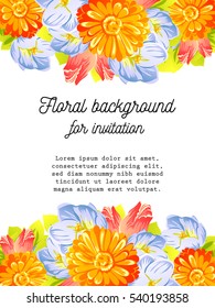 Invitation with floral background