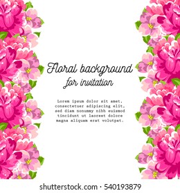 Invitation with floral background