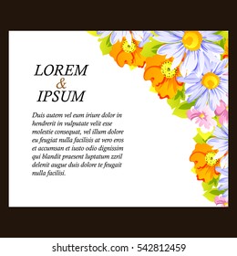Invitation with floral background