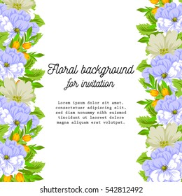 Invitation with floral background