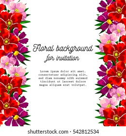 Invitation with floral background