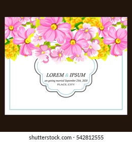 Invitation with floral background