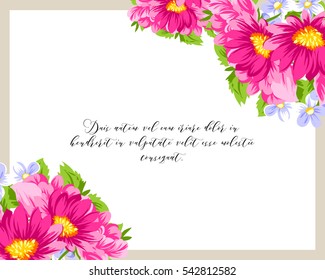 Invitation with floral background