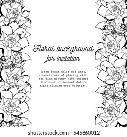 Invitation with floral background