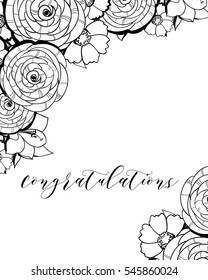 Invitation with floral background