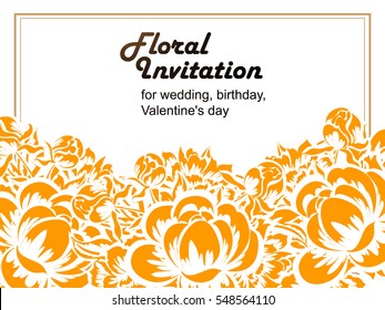 Invitation with floral background