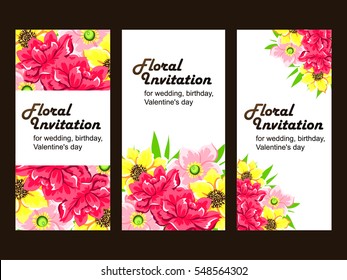 Invitation with floral background