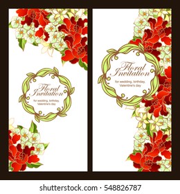 Invitation with floral background