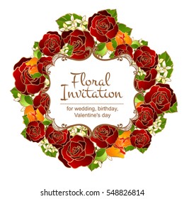 Invitation with floral background