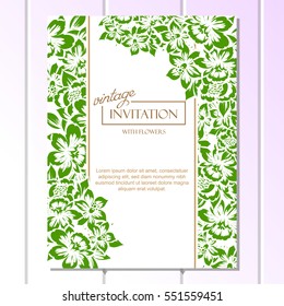 Invitation with floral background